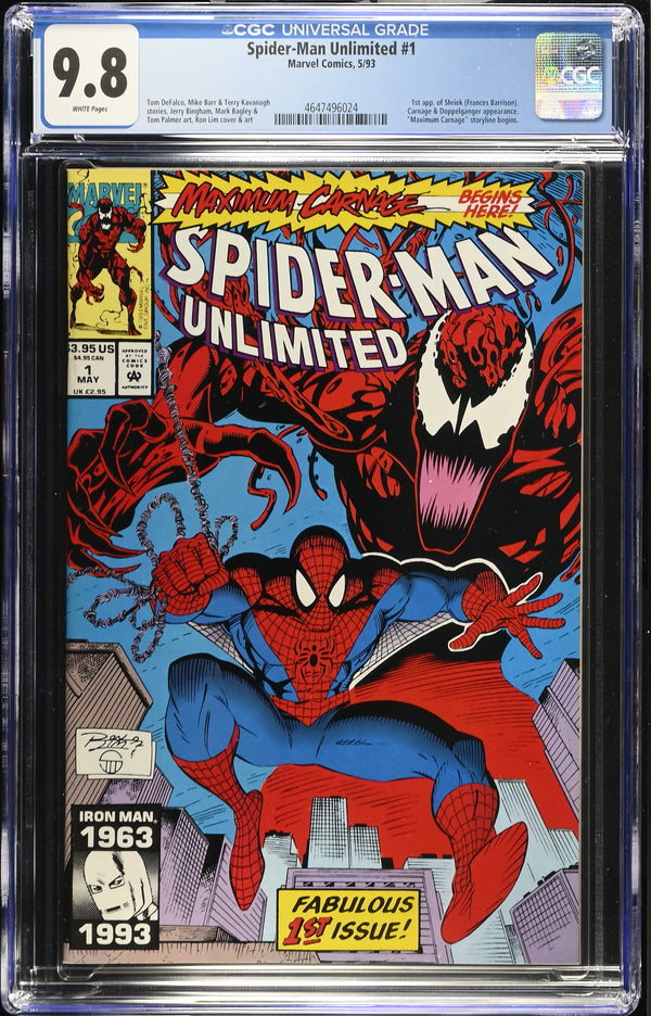SPIDER-MAN UNLIMITED #1 "1ST APP. OF SHRIEK" "MAXIMUM CARNAGE" STORYLINE BEGINS CGC 9.8