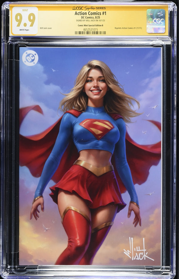 ACTION COMICS (NEW 52) #1 TCM FULL BODY VARIANT SIGNED BY WILL JACK CGC 9.9