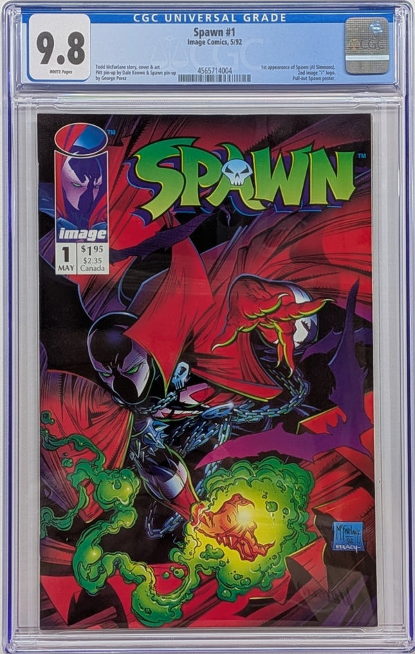 SPAWN #1 CGC 9.8 White Pgs Image Comics Todd McFarlane 1992 1st Appearance NM/M