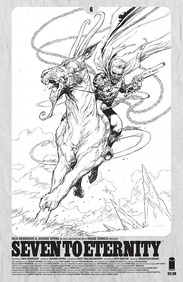 SEVEN TO ETERNITY #6 SPAWN MONTH VARIANT B&W