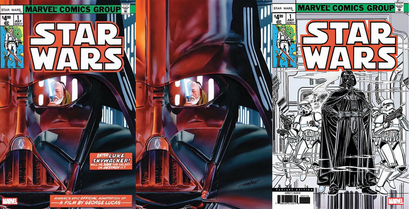 STAR WARS 1 (1977) MIKE MAYHEW VADER OBI WAN VARIANT