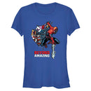 Junior's Marvel Spider-Man Beyond Amazing WEB COMIC HALF T-Shirt